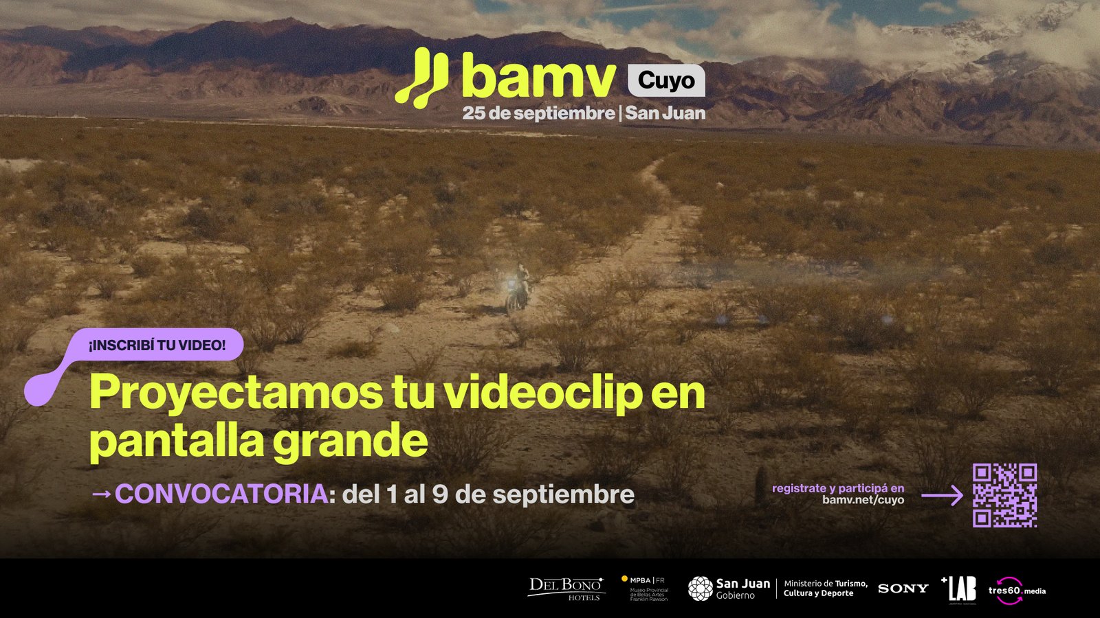 BAMV Fest abre convocatoria de videoclips en Cuyo: San Juan, San Luis y Mendoza.